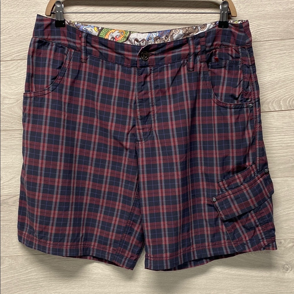 Lululemon Athletica Red and Blue Cargo Shorts